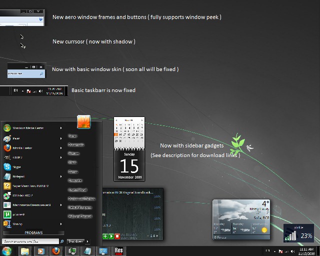 theme windows 7 noir avec superbar pour xp